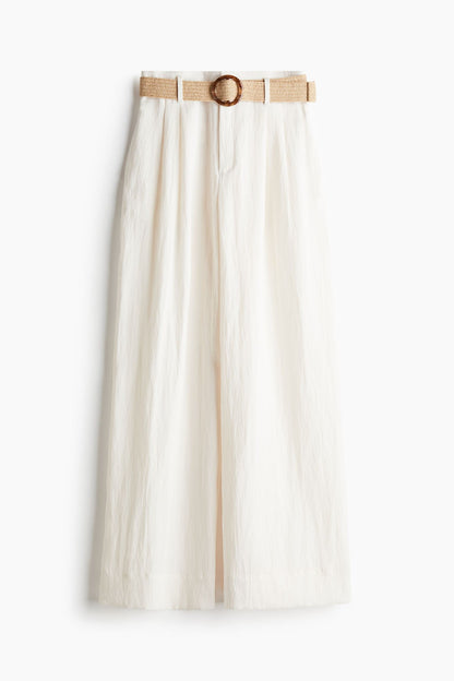 Oversized Broek met Riem voor Vrouw Comfortabel Zwart - Mode Vibes
