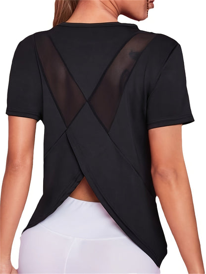 Dames Sportt-shirt Sneldrogend Korte Mouwen Mesh - Mode Vibes