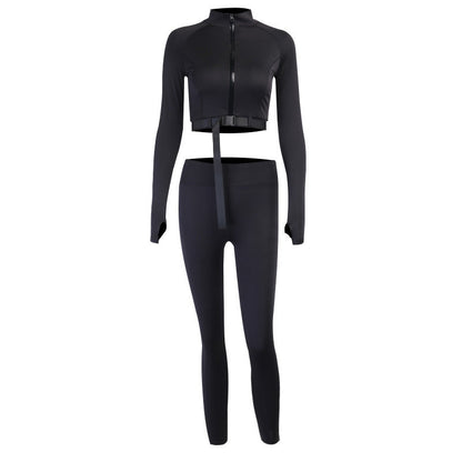 Vrouwelijke Gymwear Set Sportief en Comfortabel