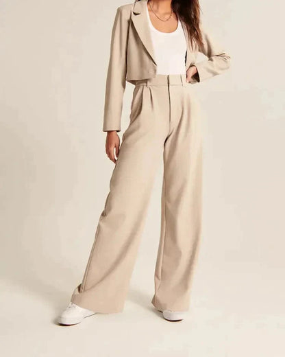 Hoge Taille Wijde Pijp Broek voor Vrouwen Comfortabel - Mode Vibes