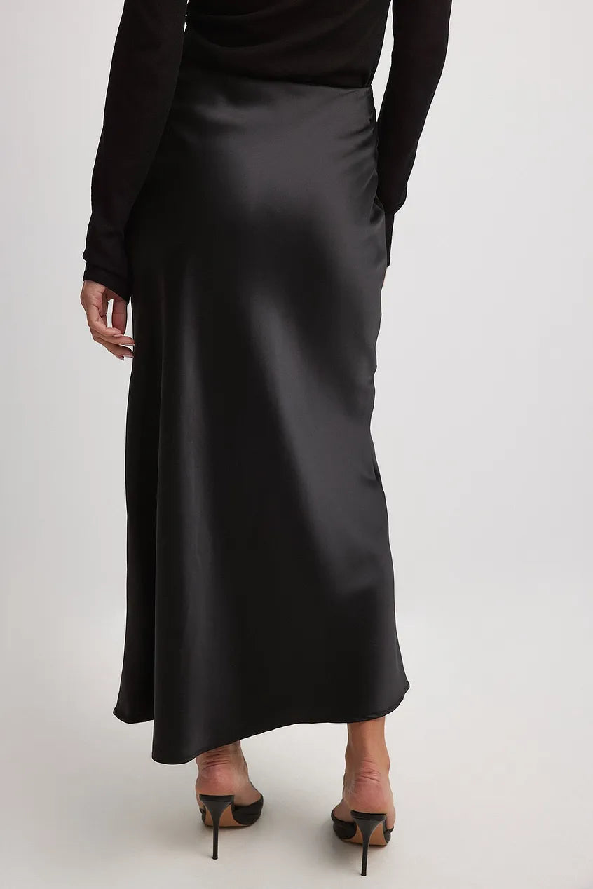 Satijnen Rok Hoge Taille Elegante Leona Stijl