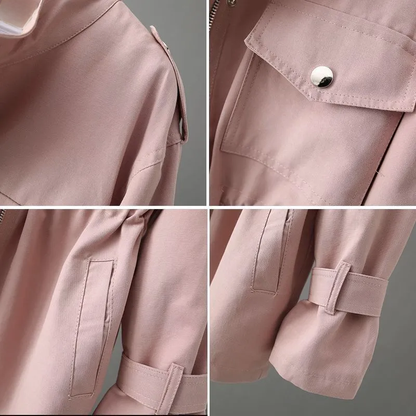 Dames Trenchcoat Luxe Stof Stijlvol en Elegant