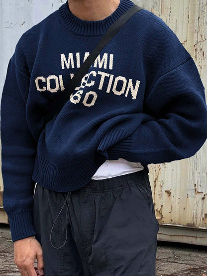 Heren Trui Gebreid Streetstyle Ronde Hals - Mode Vibes