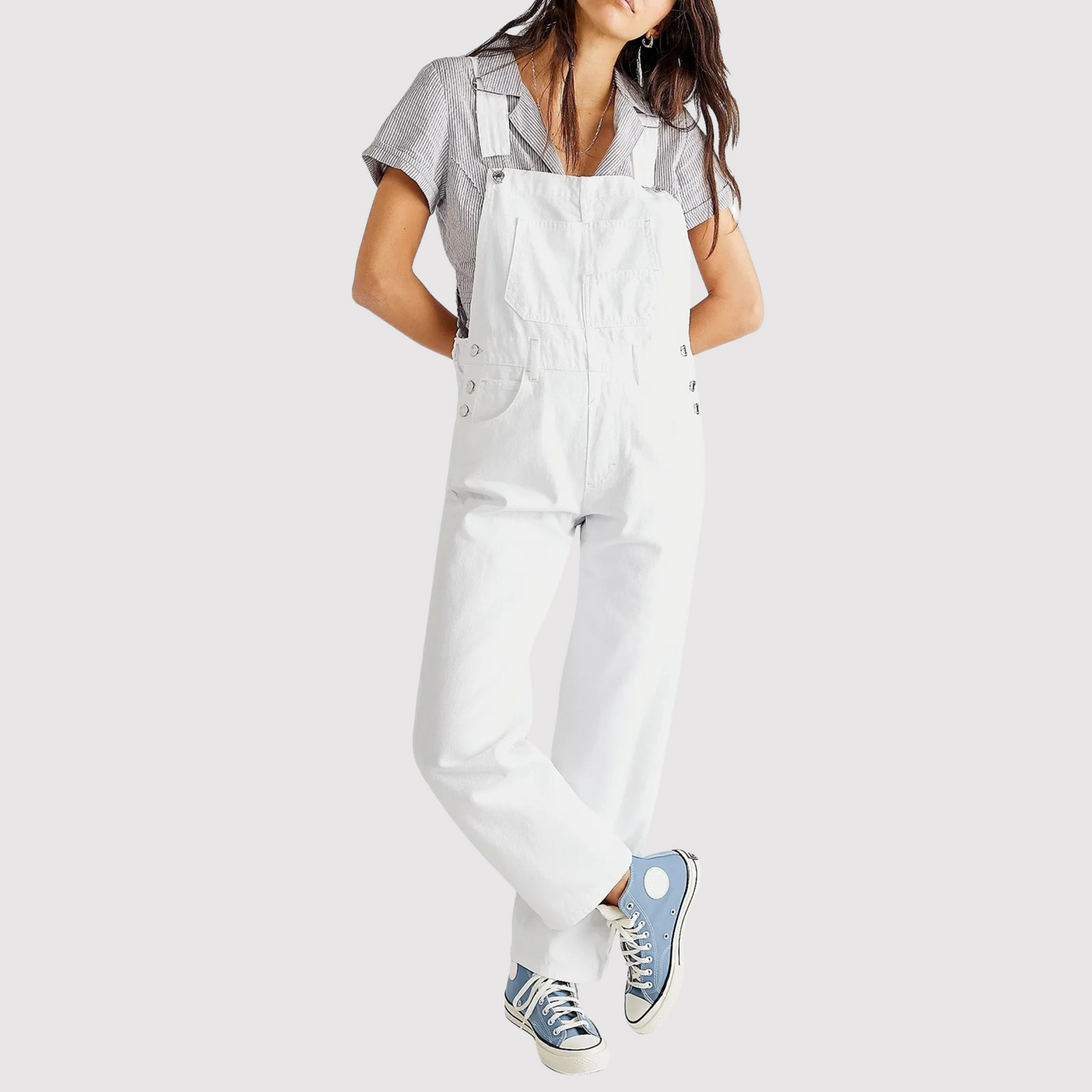 Dames Tuinbroek Blauw Denim Trendy Stijl