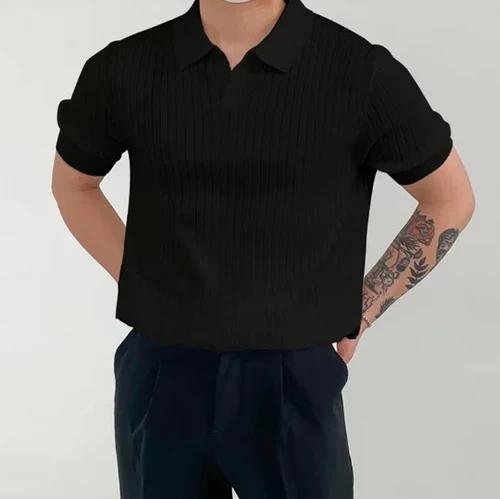 Mannen Poloshirt Korte Mouwen Geribd Casuel Stijl