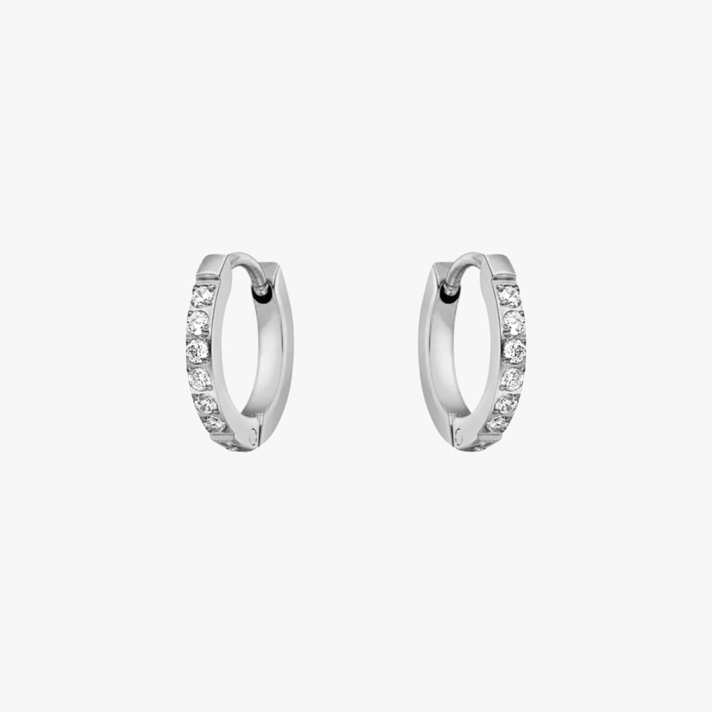 Kleine Zirkonia Oorbellen Hoepelvormig Elegante Look