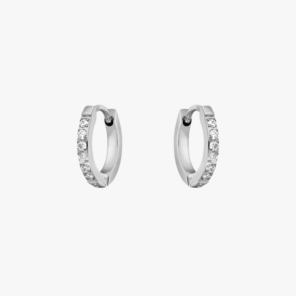 Kleine Zirkonia Oorbellen Hoepelvormig Elegante Look