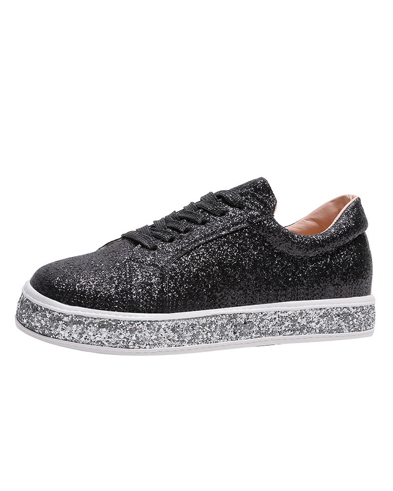 Glitter Dames Sneakers Plateau Sienna Stijlvol