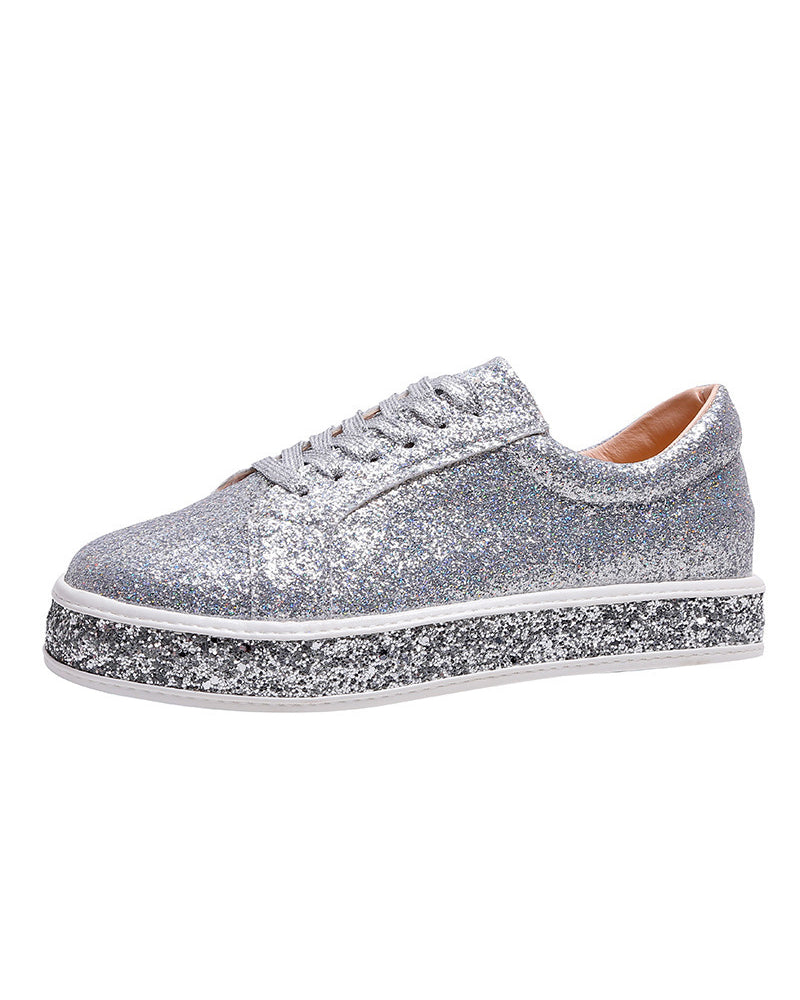 Glitter Dames Sneakers Plateau Sienna Stijlvol