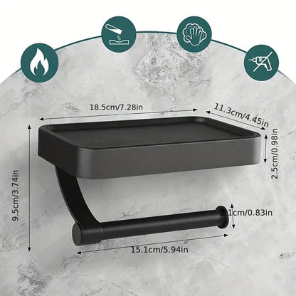 Wandtoiletrolhouder met Opbergplankje