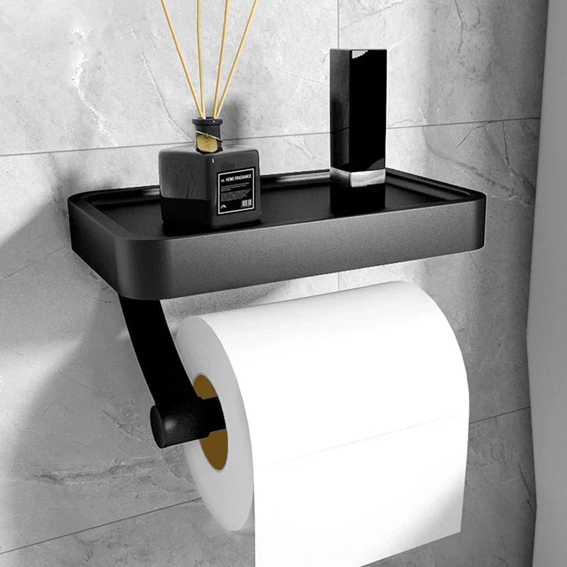Wandtoiletrolhouder met Opbergplankje - Mode Vibes