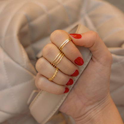 Zirkonia Ring Dubbel Sienna Goud Kleur