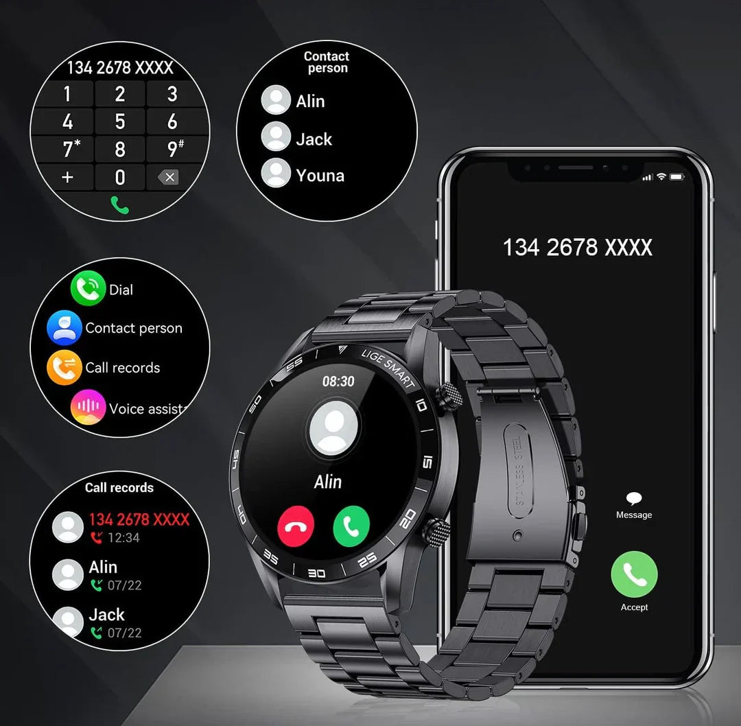 Heren Smartwatch Luxe Axel Met Hartslagmeter