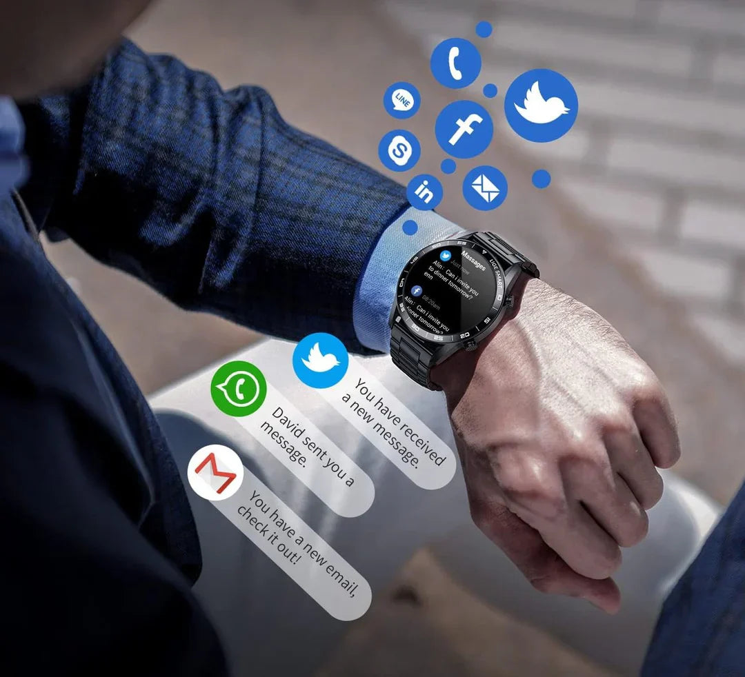Heren Smartwatch Luxe Axel Met Hartslagmeter