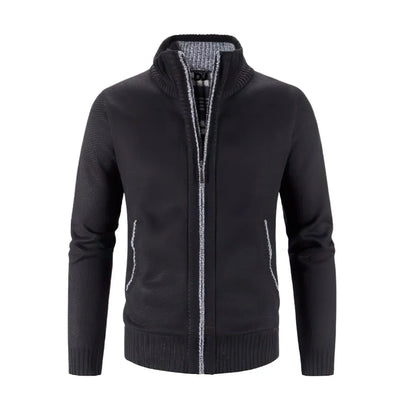 Heren Grofgebreid Vest met Rits