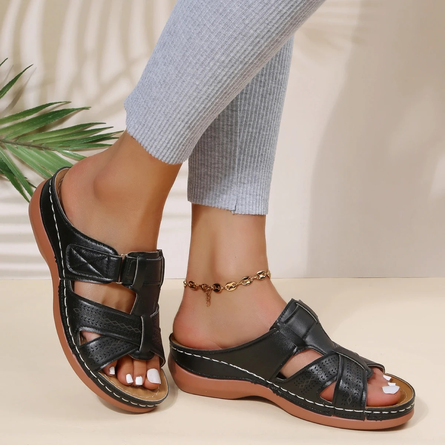 Leren Sandalen Dames Open Teen Zomer Schoenen - Mode Vibes