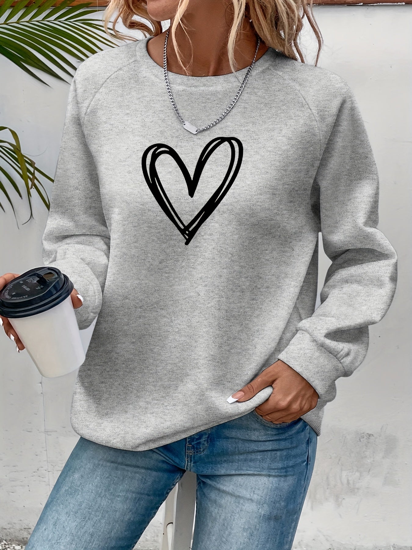 Sophie Sweatshirt met Hartprint Casual Kleding - Mode Vibes