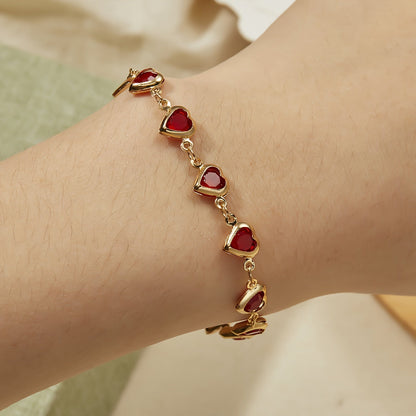 Rode Hart Armband Charme Elegante Sieraden - Mode Vibes