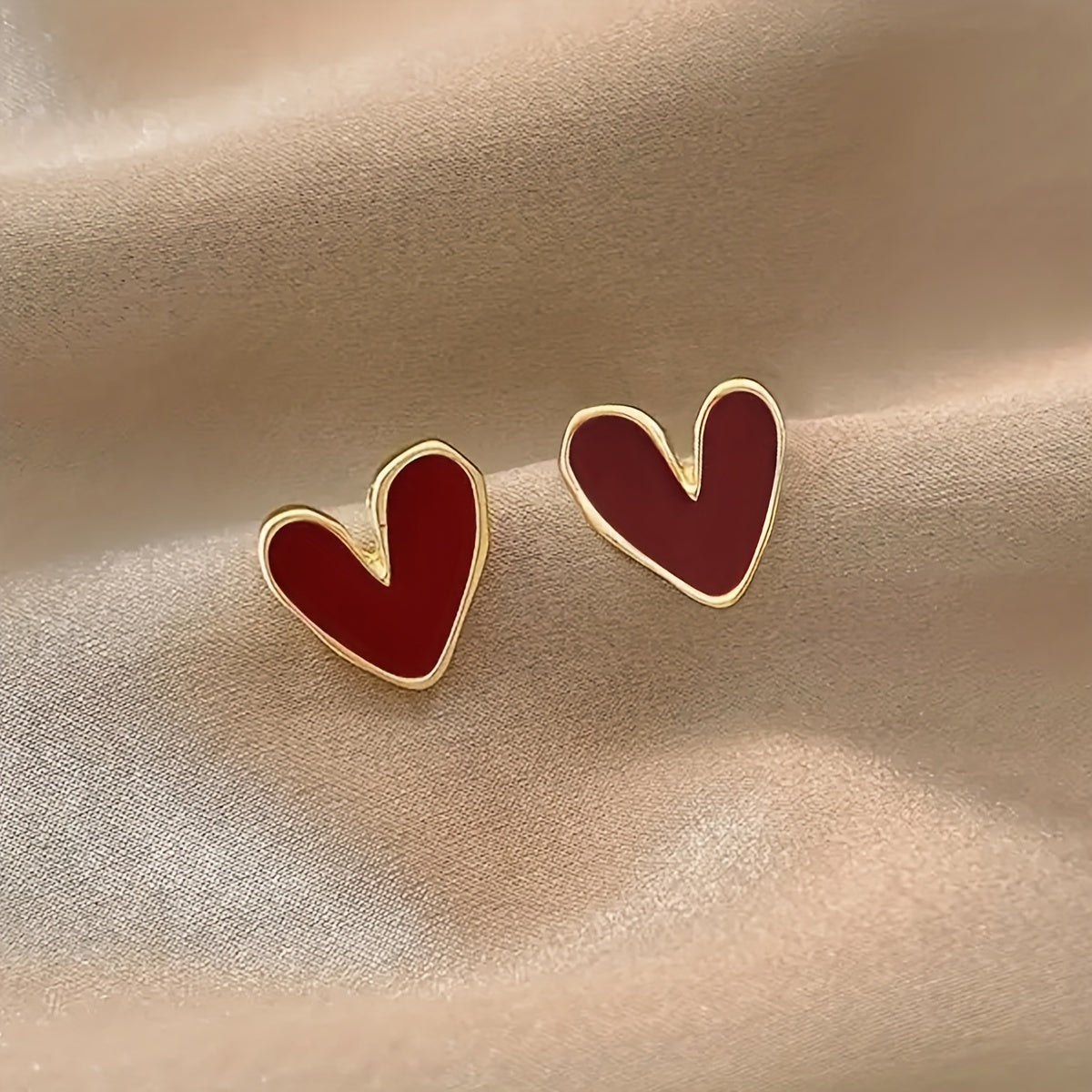 Rode Hart Oorbellen Elegante Studs voor Vrouw - Mode Vibes