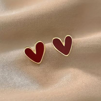Rode Hart Oorbellen Elegante Studs voor Vrouw - Mode Vibes