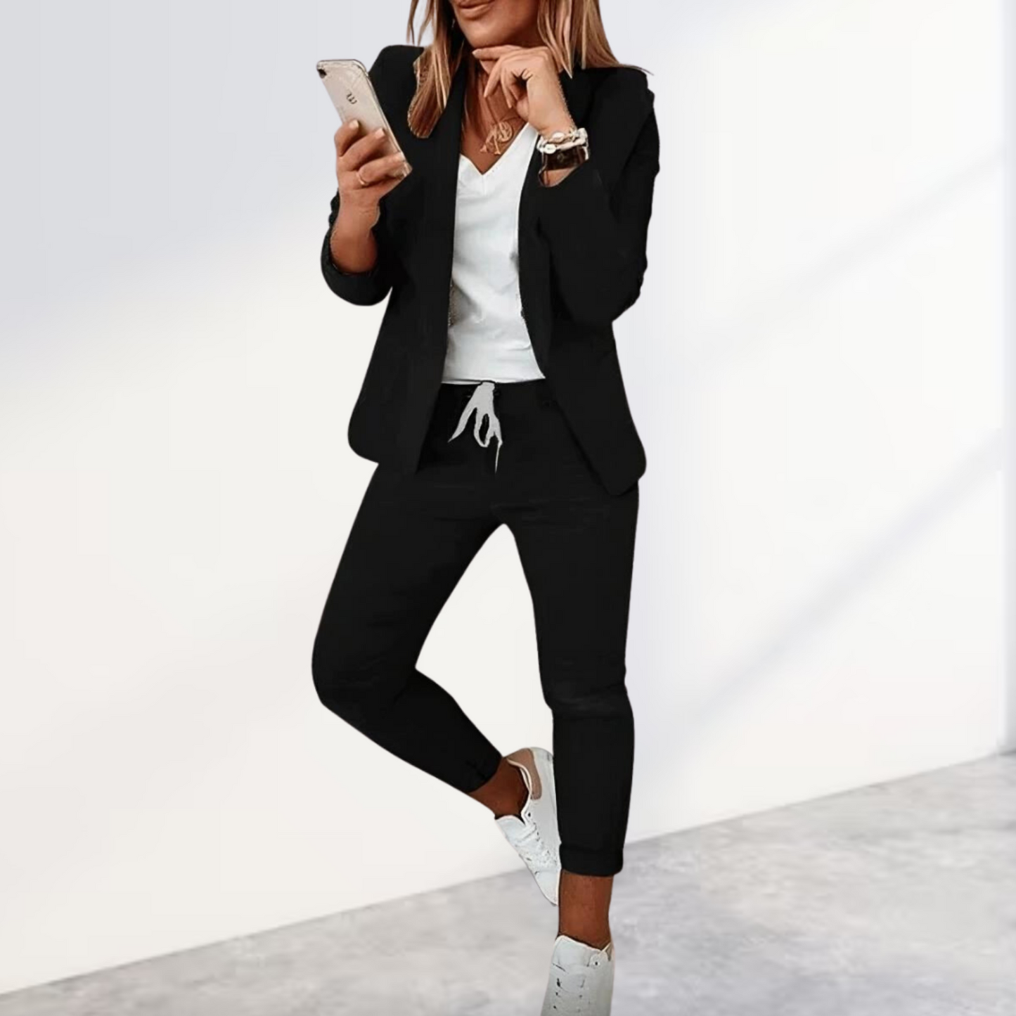 Dames Blazer Broek Set Stijlvolle Zakelijke Outfit - Mode Vibes