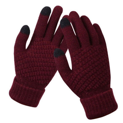 Sophie | Stijlvolle en functionele gebreide handschoenen in de kleur Wijnrood voor dames in stijl ideaal voor de winter