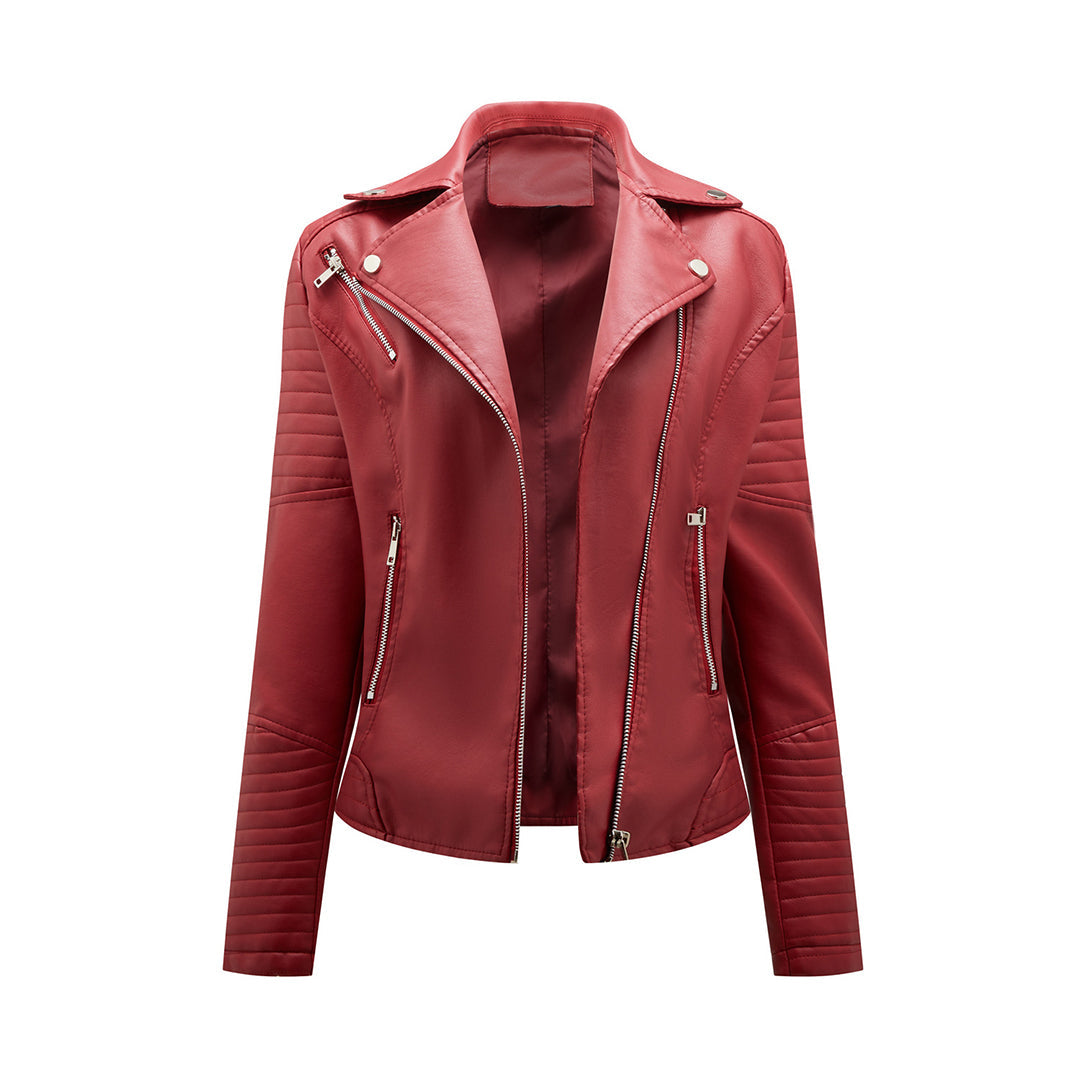 Sophie | Stijlvolle leren jas in de kleur Wijnrood voor dames in stijl ideaal voor de herfst.