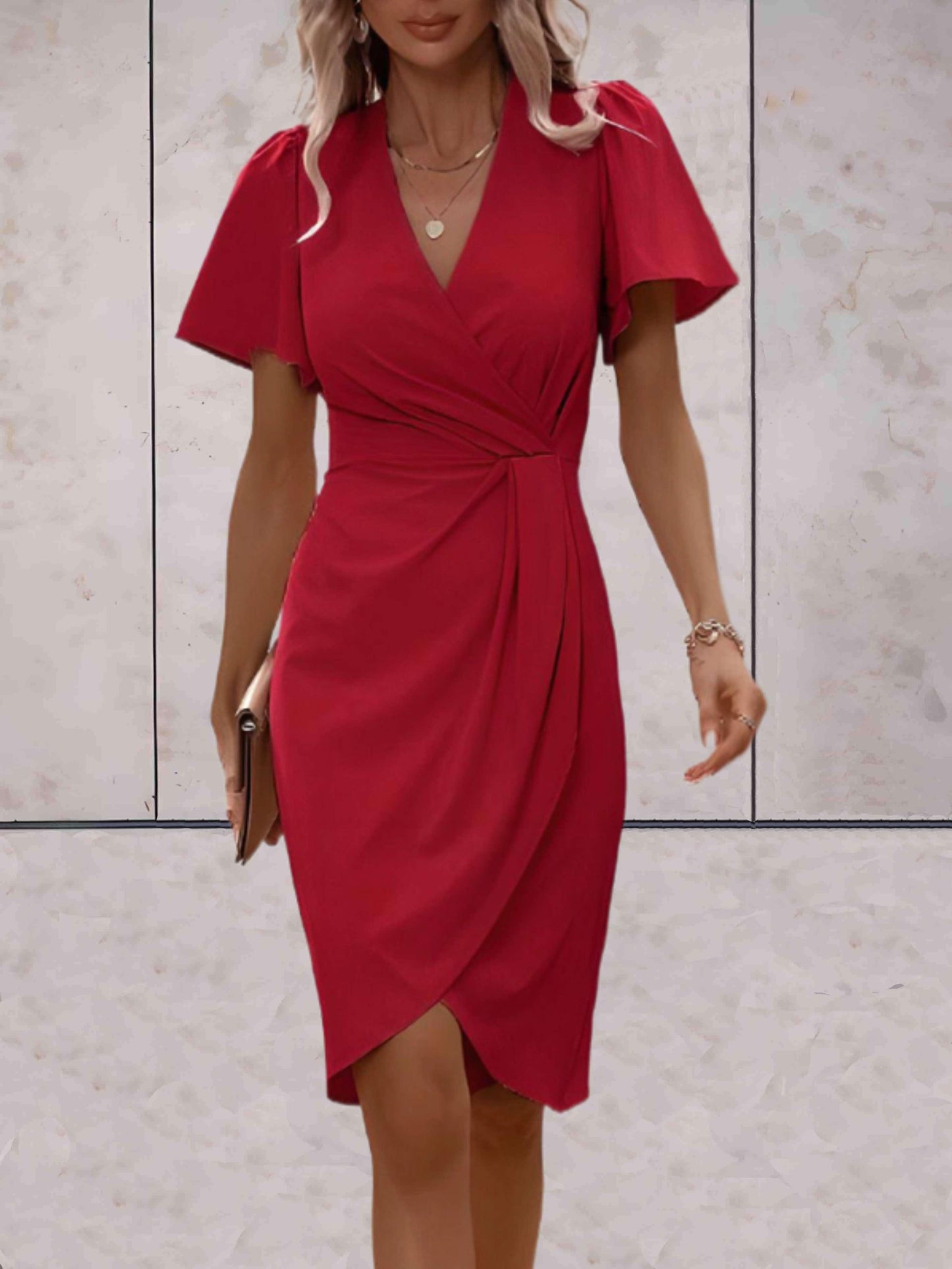 Jurk V-Hals Wikkel Strakke Zomerjurk voor Vrouw - Mode Vibes