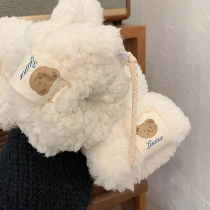 Sophie | Zachte & warme teddy wanten in de kleur Khaki voor dames in Lounge stijl ideaal voor de winter