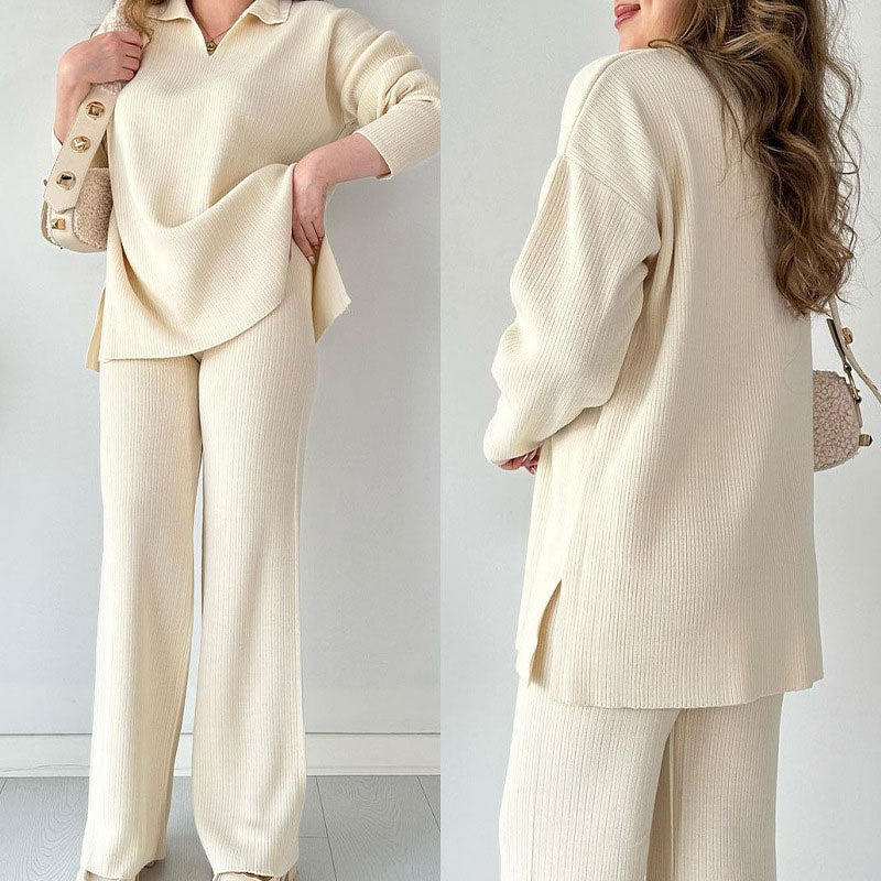 Dames Set Elegant V-hals Met Zijsplit - Mode Vibes
