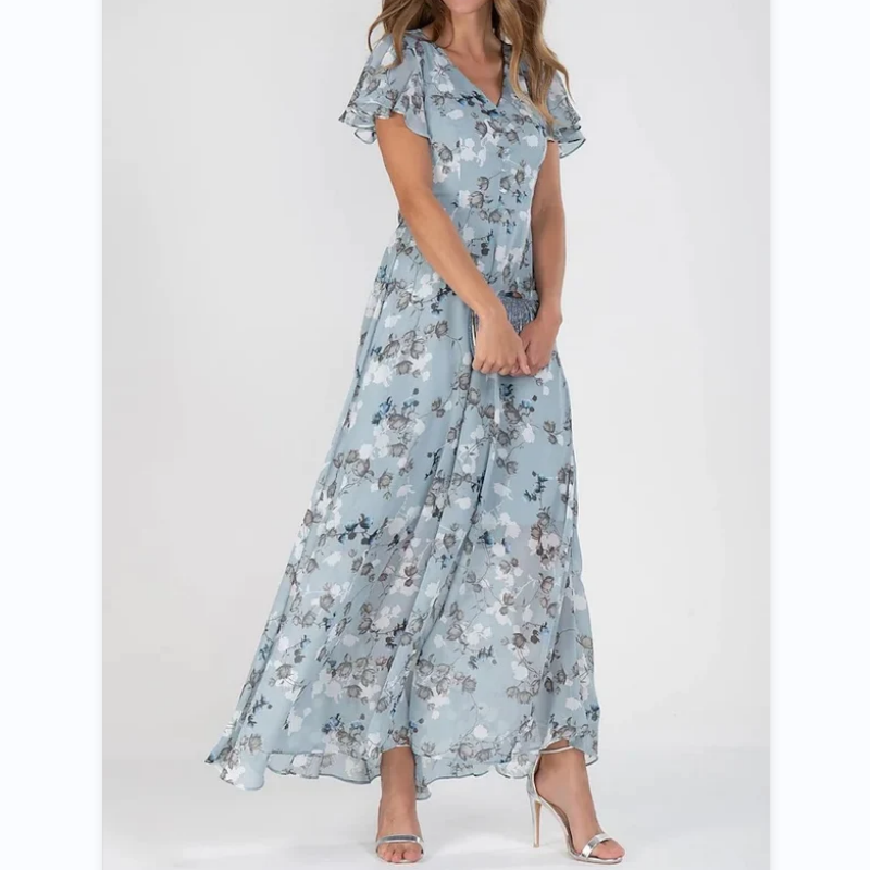 Maxi Jurk Bloemenprint Vlindermouwen Zomerjurk voor Vrouw - Mode Vibes