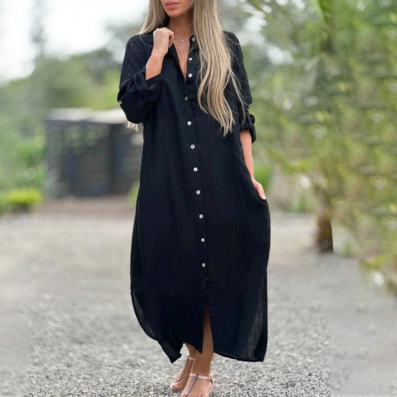 Zomerjurk Luchtig Jurk met Knoopsluiting Vrouw
