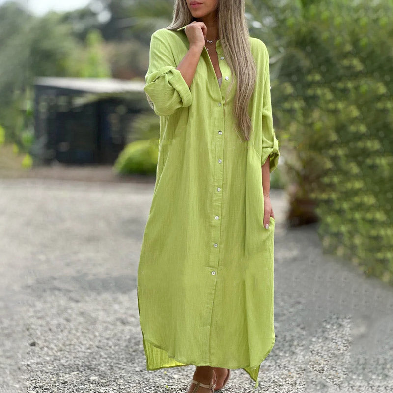 Zomerjurk Luchtig Jurk met Knoopsluiting Vrouw