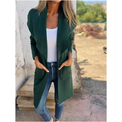 Elegante Lange Mouw Vest met Blazer Kraag