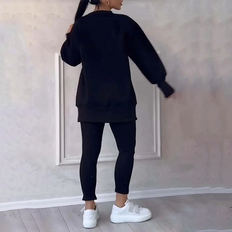 Dames Sweatshirt Set met Legging - Comfortabele Elena Outfit