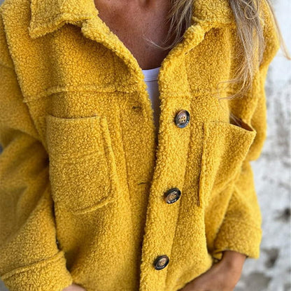 FrostGlow | Korte Warme Winterjas van Teddy Stof | Stijlvol en Comfortabel voor de Koude Dagen