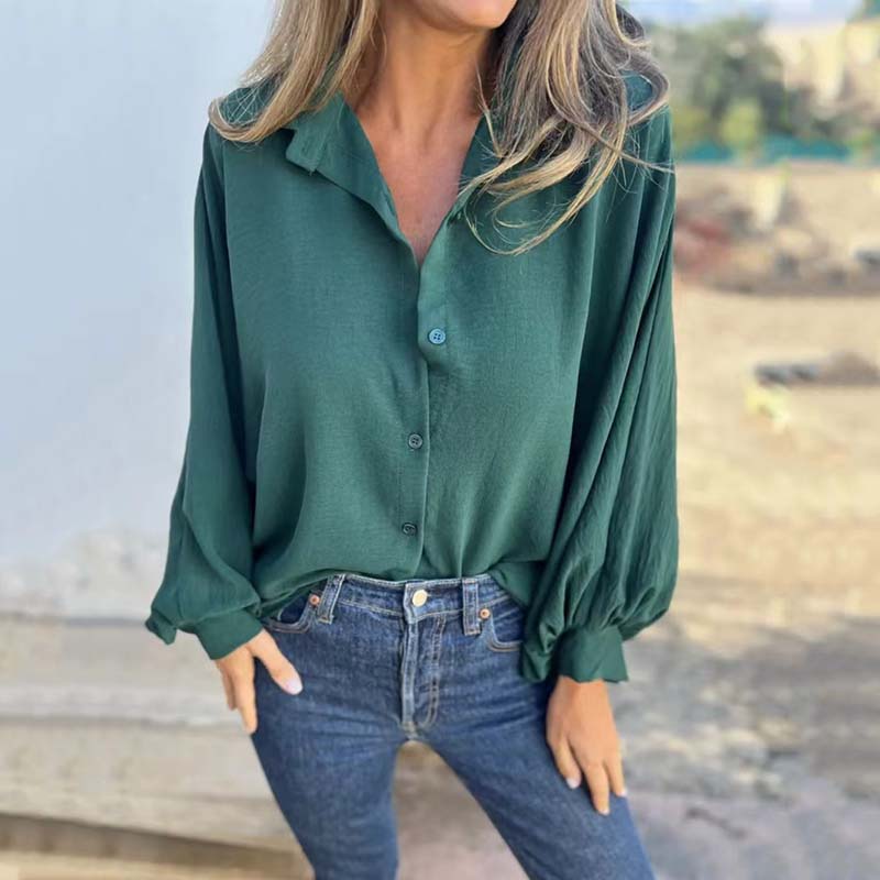 Zijdezachte Blouse met Knoopsluiting Elegante Vrouwelijke Stijl
