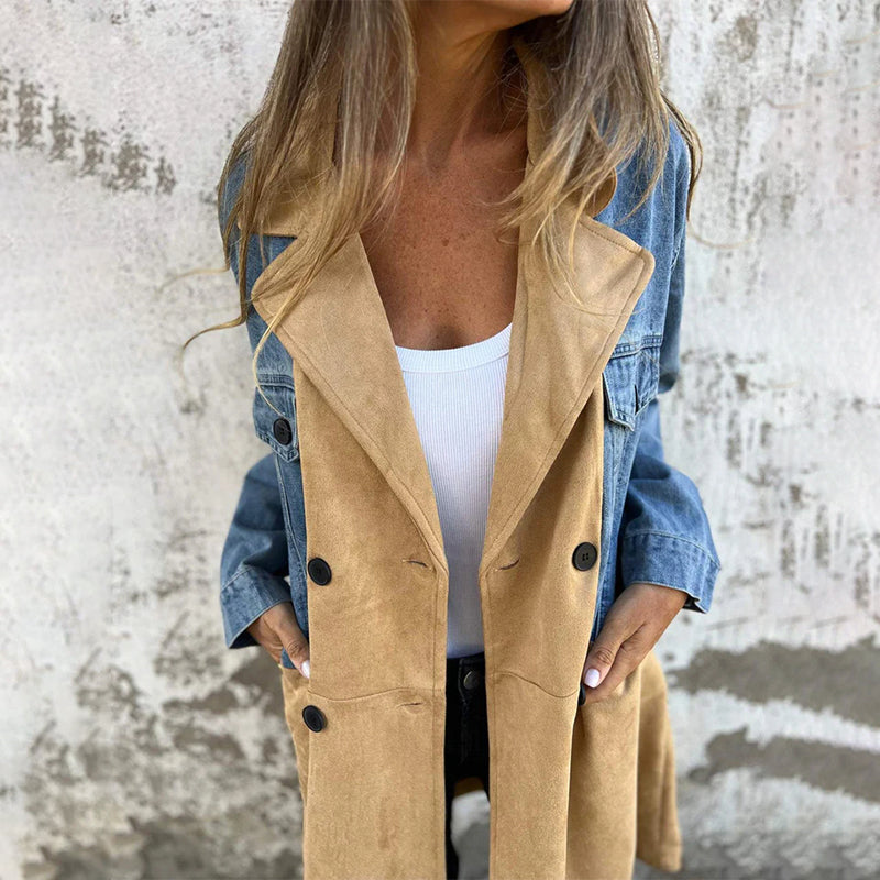 Bonfilia | Trench con cuciture in denim
