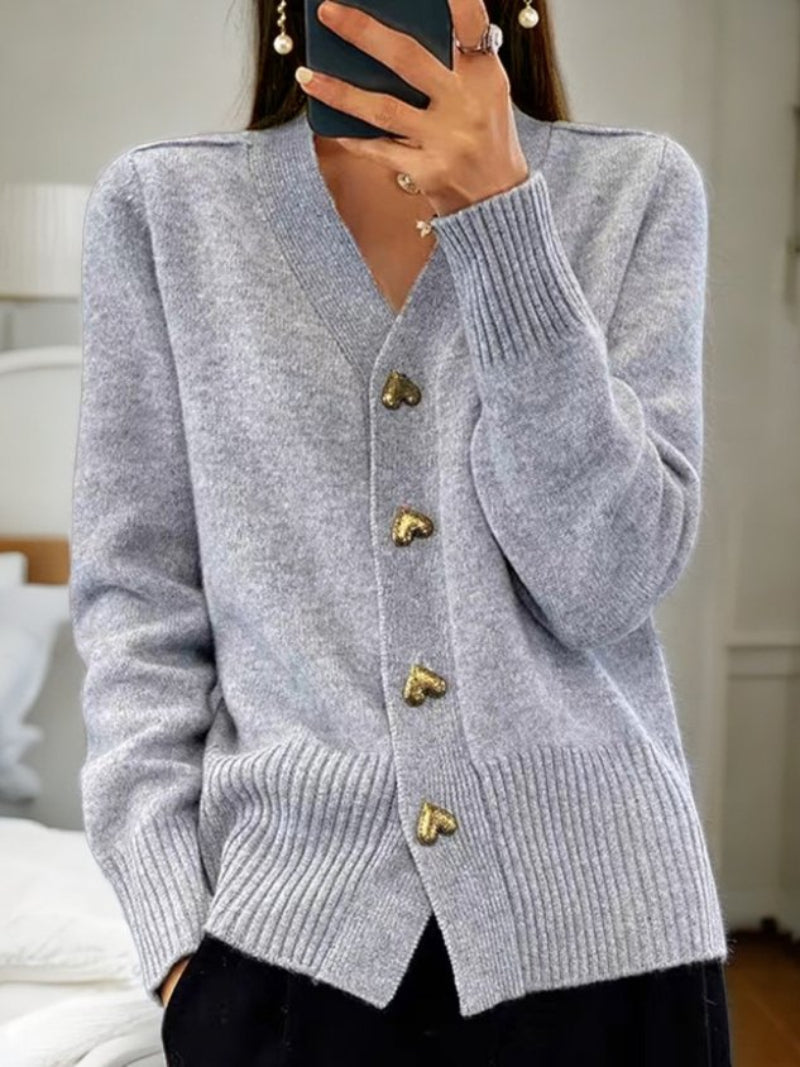 Dames Gebreid Vest met Knopen – Effen Kleur – Ideaal voor Herfst en Winter