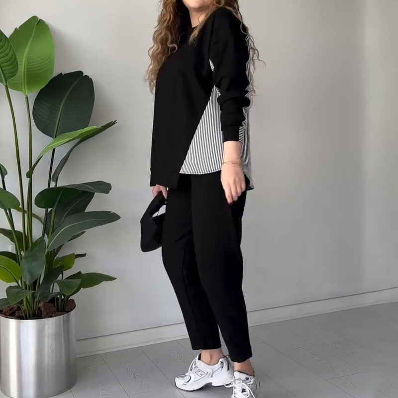 Dames Set Asymmetrische Top en Broek Zomer Modieus