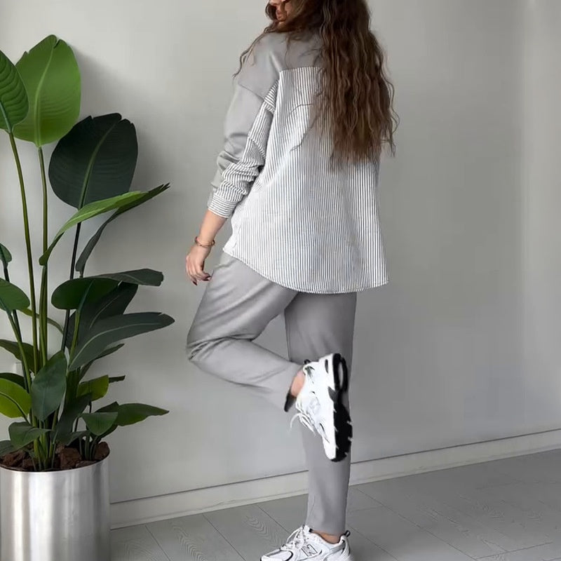 Dames Set Asymmetrische Top en Broek Zomer Modieus