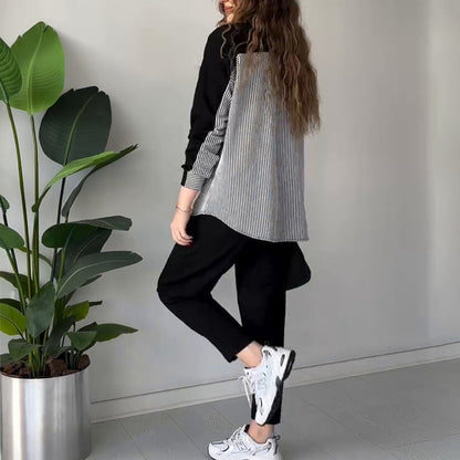 Dames Set Asymmetrische Top en Broek Zomer Modieus
