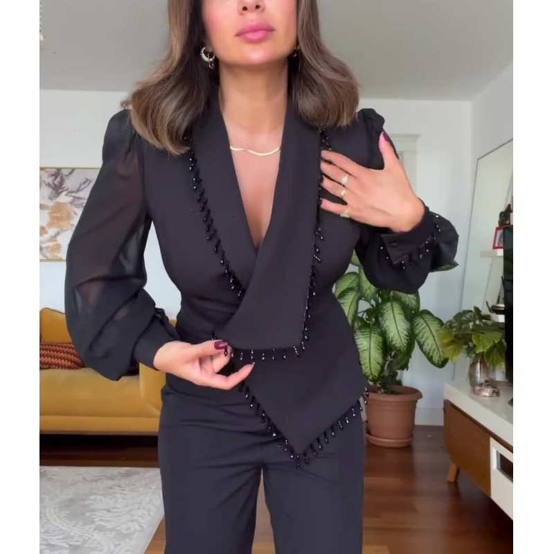 Dames Blazer Set Elegant Klassiek Design
