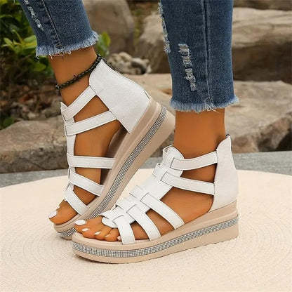 Dames Sleehak Sandalen Met Strass Steentjes - Mode Vibes
