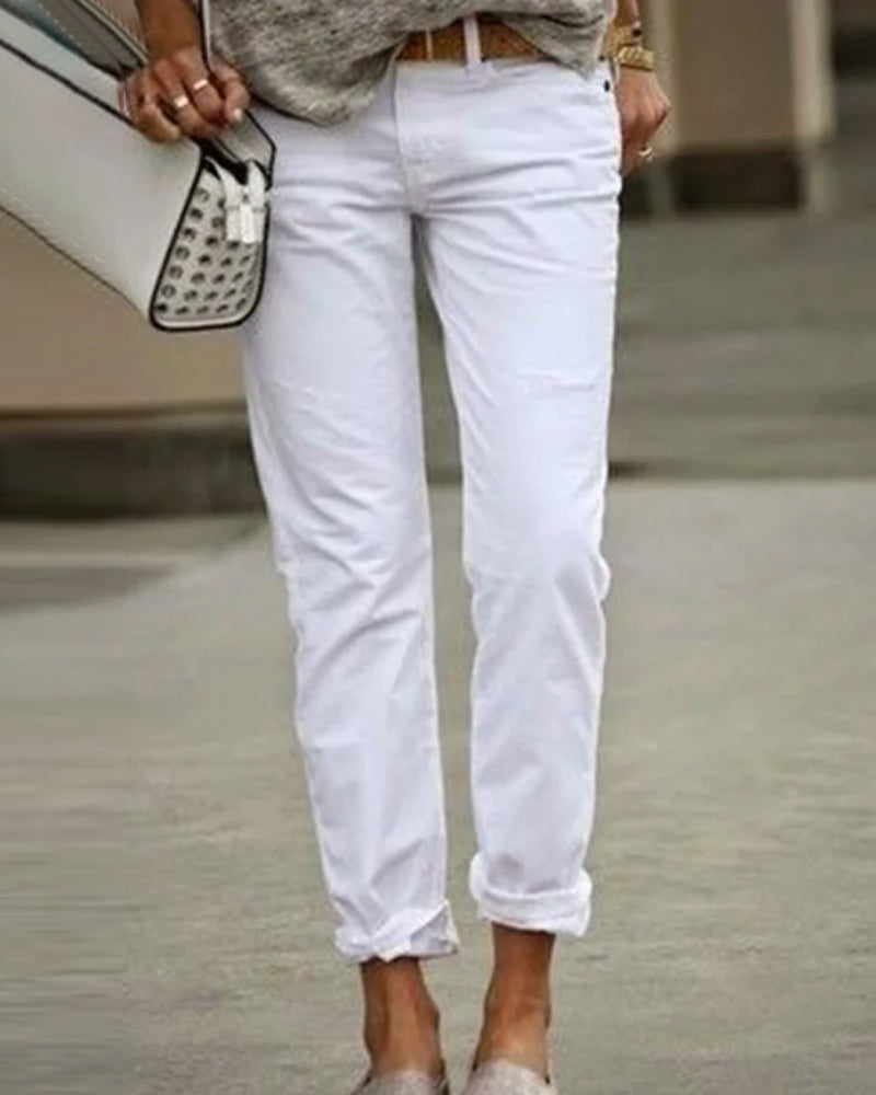 Mannenbroek Effen Kleur Casual Stijlvol - Mode Vibes
