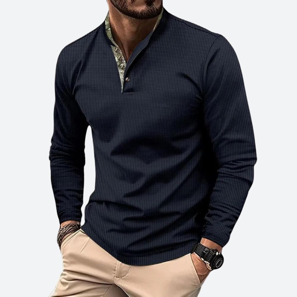 Polo voor Heren Lange Mouwen Klassiek Design