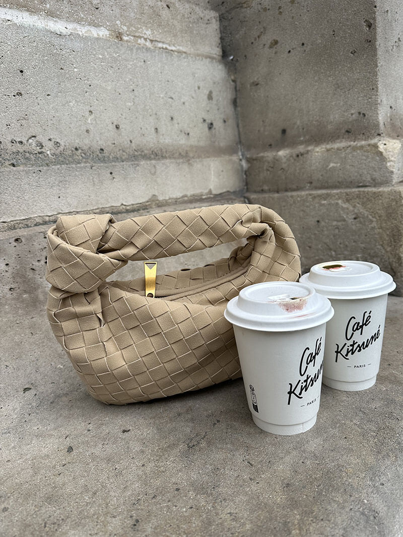 Suède Mini-Tas Gevlochten Ilyse Stijl