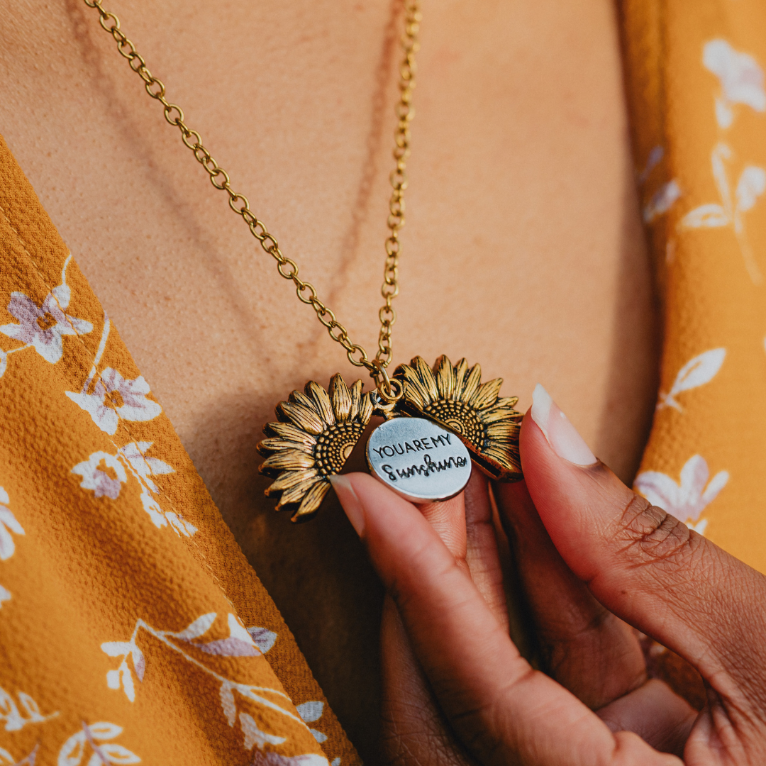 Damesketting Zon Motief Gouden Halsketting