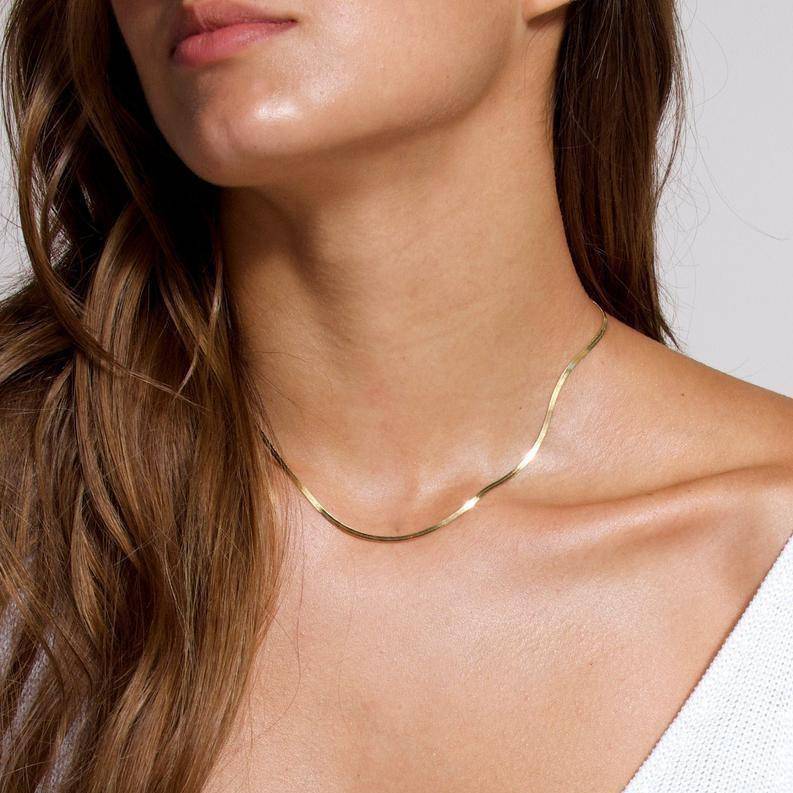 Elegante Platte Halsketting Zilver Elvira - Mode Vibes
