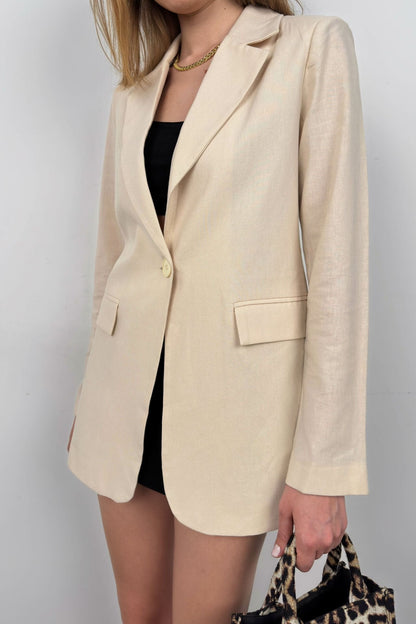 Linnen Blazer voor Vrouwen Modern en Stijlvol